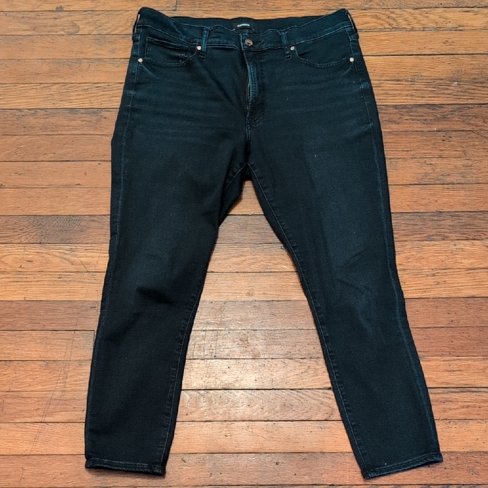 Express Dark Indigo Skinny Mid-Rise Jeans